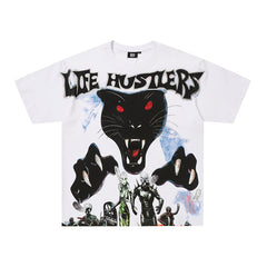 Life Hustlers Black Panther Graphic White T‑Shirt