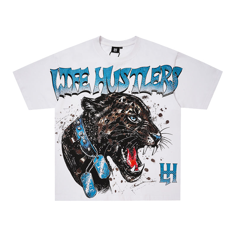 Life Hustlers Panther Graphic Two‑Color T‑Shirt