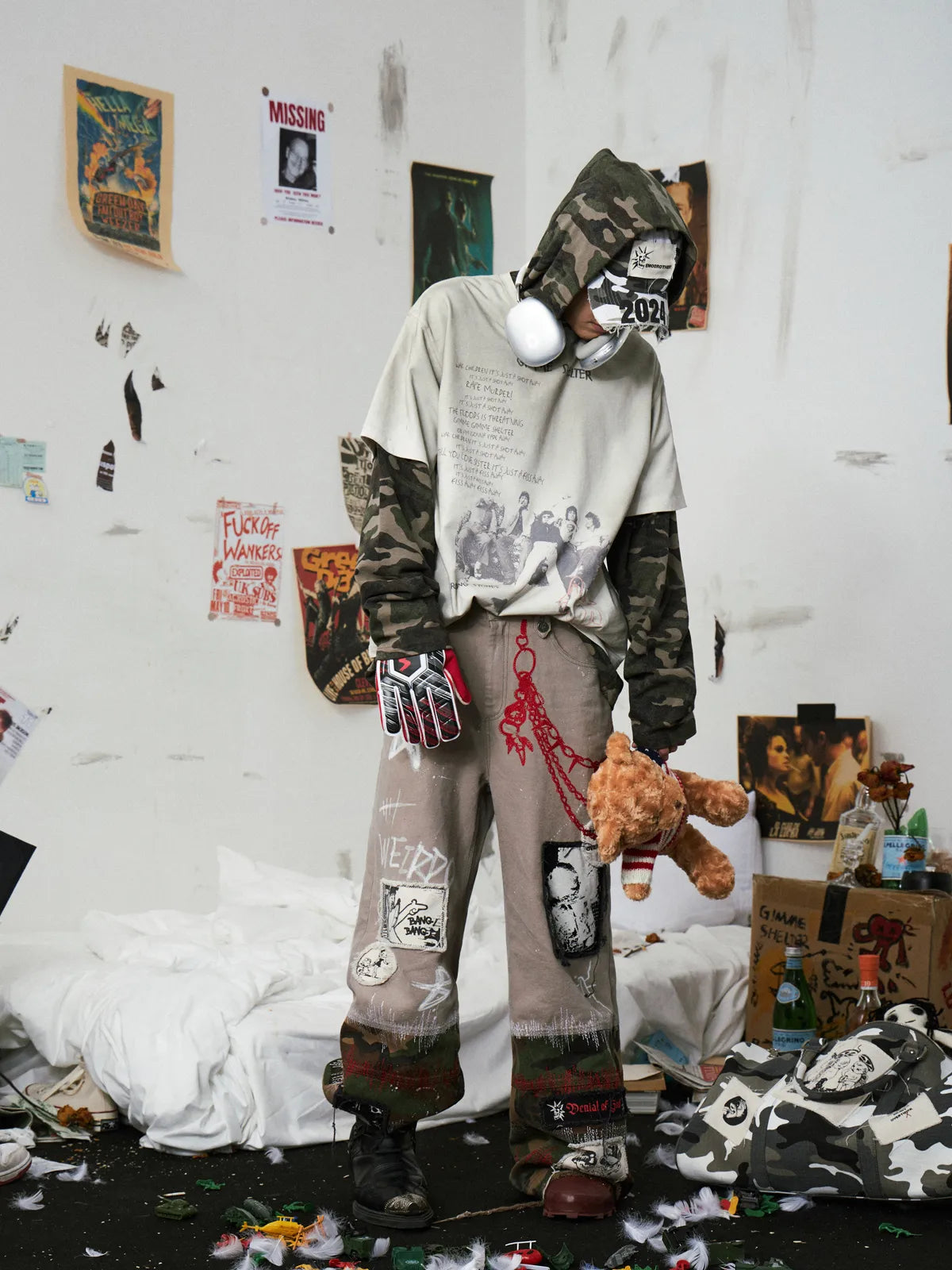 Graffiti  Print Cargo Pants