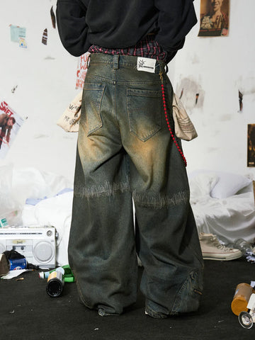 Oxidation Distressed Cargo Jeans