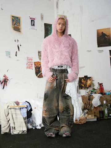 A-line Washed Baggy Jeans