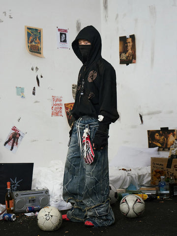 Double Waistband Cargo Jeans
