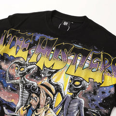 Life Hustlers Vintage Art Graphic Black T‑Shirt