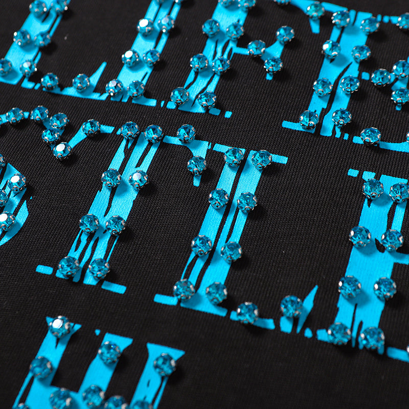 Life Hustlers Turquoise H‑Logo Black T‑Shirt