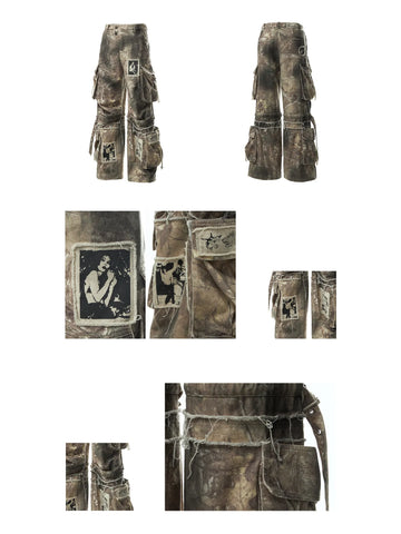 Baggy Cargo Pants with Strap