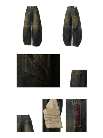 Oxidation Distressed Cargo Jeans