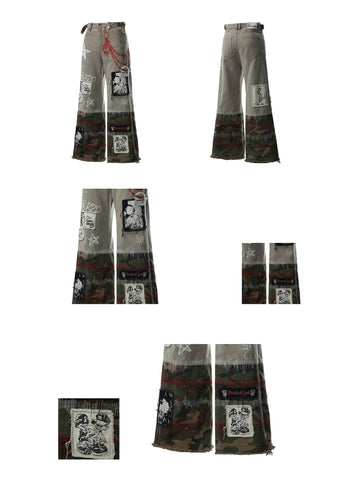 Graffiti  Print Cargo Pants