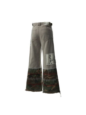 Graffiti  Print Cargo Pants