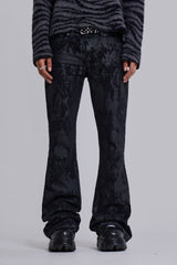 Wax Coated Drift Bootcut Jeans