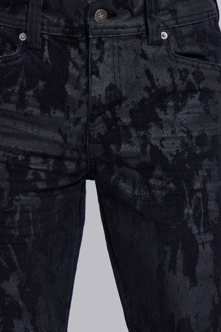 Wax Coated Drift Bootcut Jeans