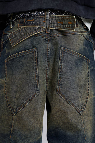 Blue Cinch Back Colossus Jorts