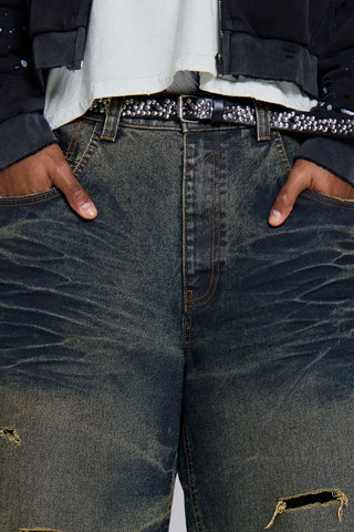 Blue Cinch Back Colossus Jorts