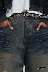 Blue Cinch Back Colossus Jorts