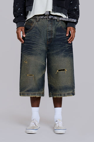 Blue Cinch Back Colossus Jorts