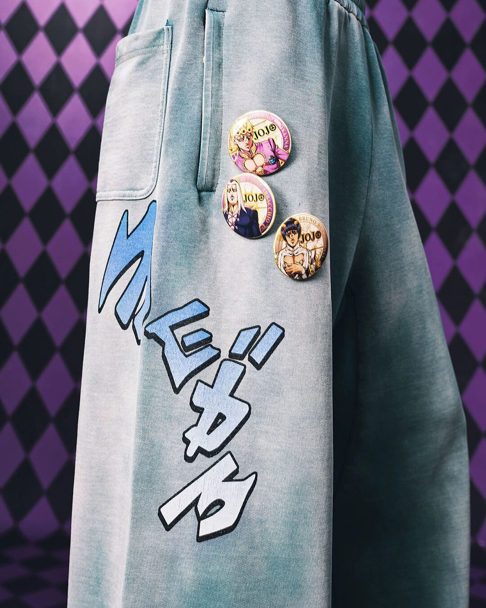 MEDM × JOJO Embroidered Print Washed Sweatpants