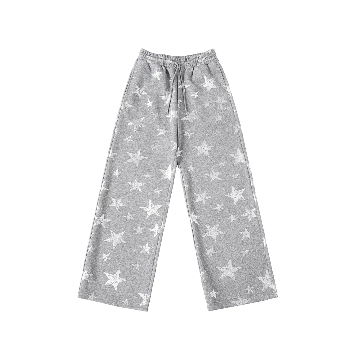 WHOOSIS (unknown name) logo embroidered with stars, full of printed sweatpants, casual pants, spring and autumn couples