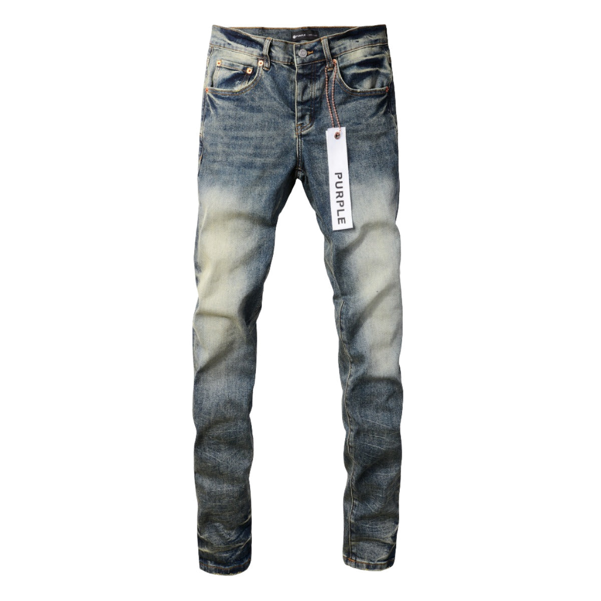 Purple Men Black Jeans Distressed Hole Unique Personality 9042