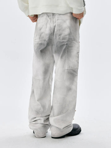 MEDM Gemstone Studded Double Knee Washed Jeans