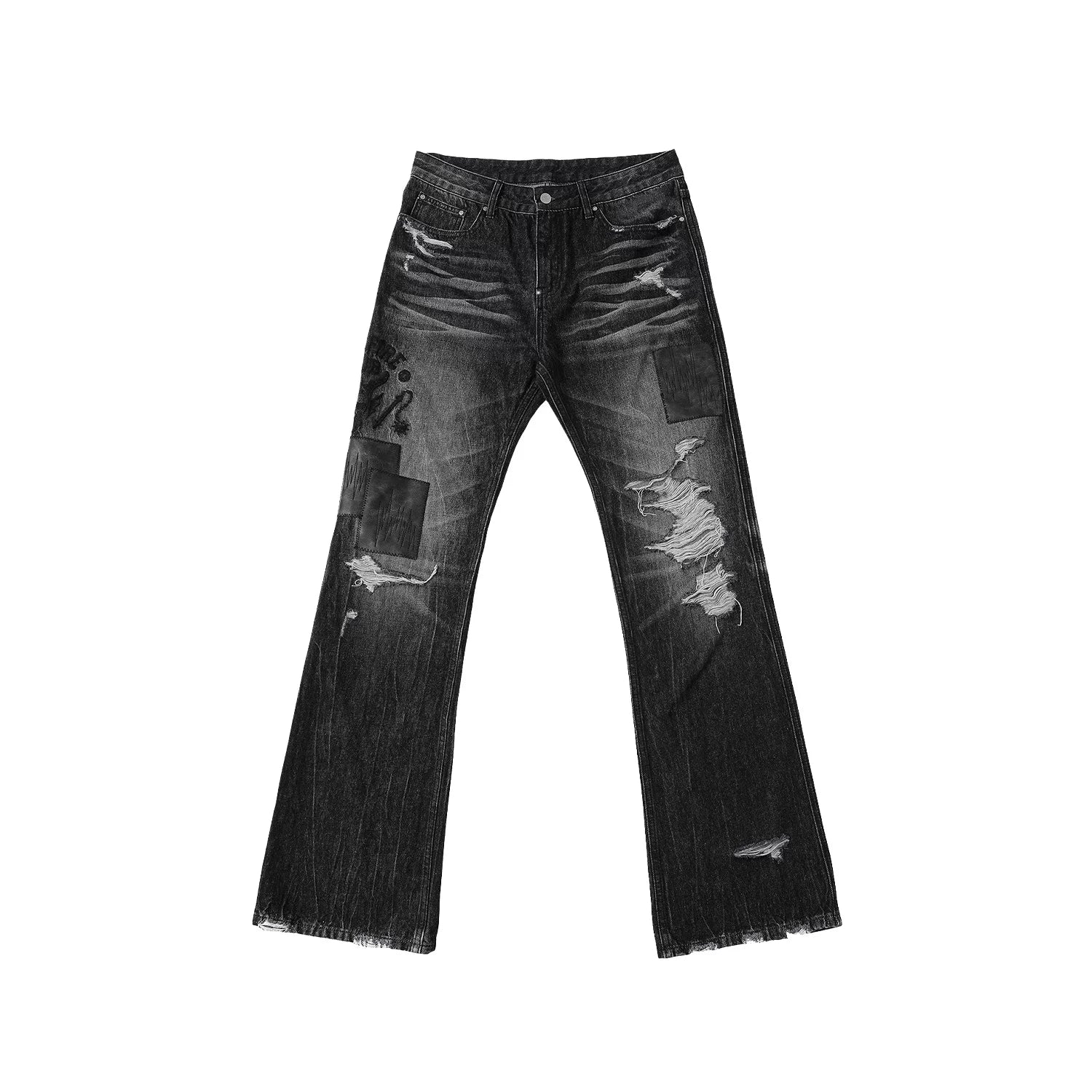 Monster Story official collaboration WHOOSIS micro flared jeans long pants American street fashion men and women