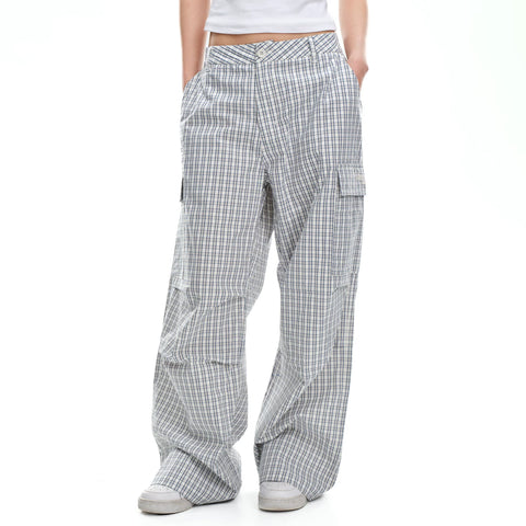 WHOOSIS (unknown name) plaid work pants, long pants, casual pants, loose and comfortable, versatile and trendy for both men and women