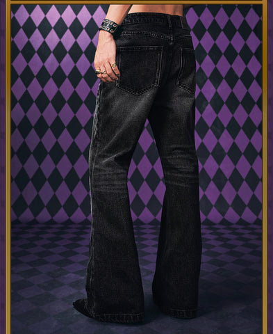MEDM × JOJO Icon Embroidery Washed Distressed Jeans