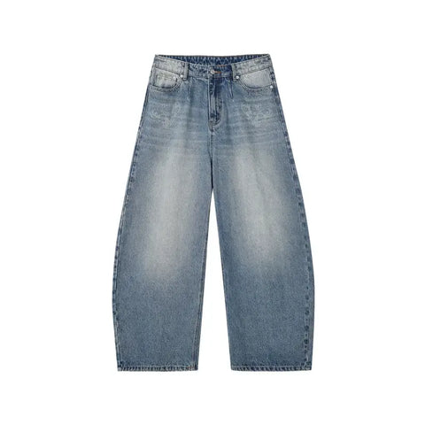MEDM Flower Vine Laser Burnout Washed Machete Jeans
