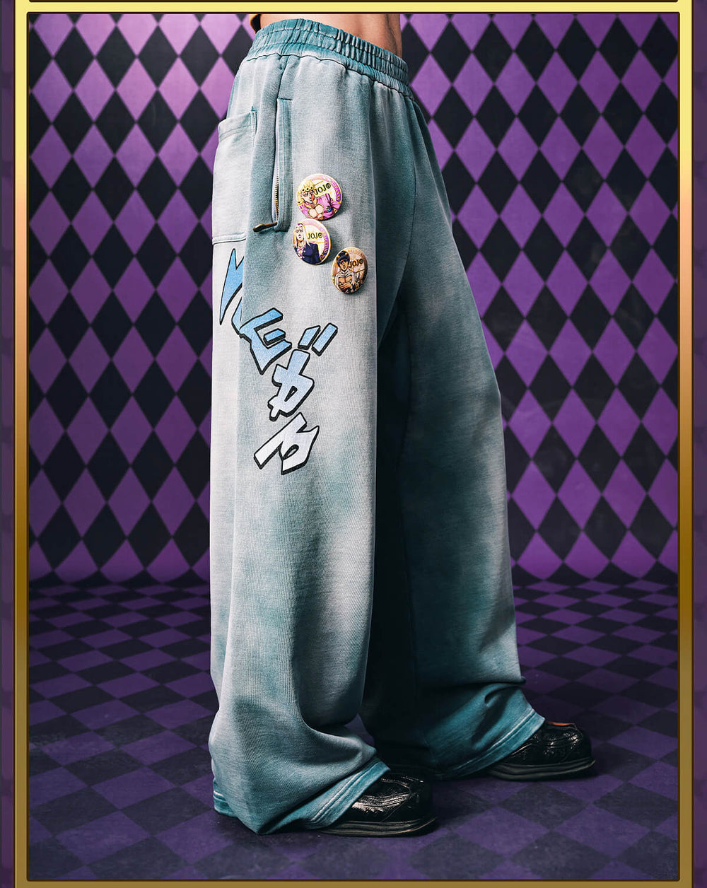 MEDM × JOJO Embroidered Print Washed Sweatpants