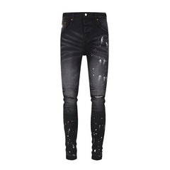 Purple Jeans Designer Jeans Mens Denim Embroidered Pants Fashion Hole Pants Hip Hop Distress Pants Best Seller Latest Version 9039