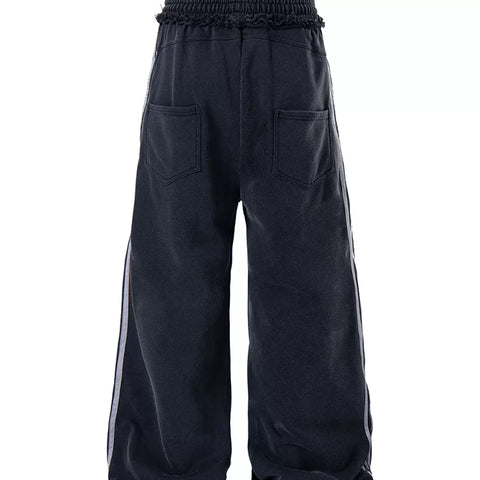 American retro gothic style double waisted wide leg casual pants for men and women, trendy brand, cool and versatile baggy sports sweatpants