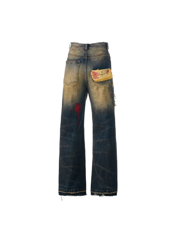 EMO "Keyboard Warrior" Distressed Straight Jeans
