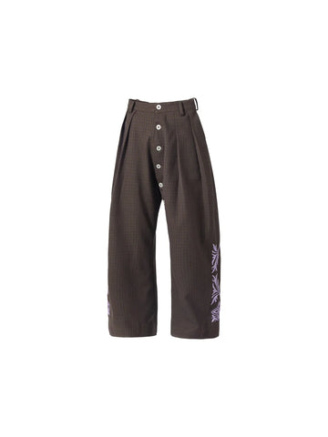 EMO Check-jacquard Wide Leg Trouser