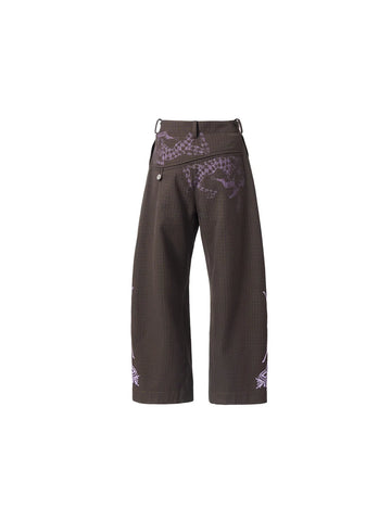 EMO Check-jacquard Wide Leg Trouser