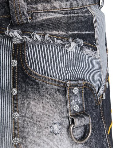 EMO Cropped Washed Denim Jeans