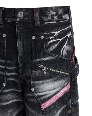 EMO Red Stitch Vintage Wash Slim Jeans