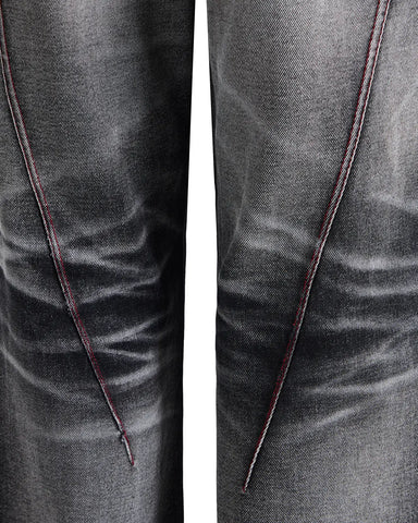 EMO Red Stitch Vintage Wash Slim Jeans