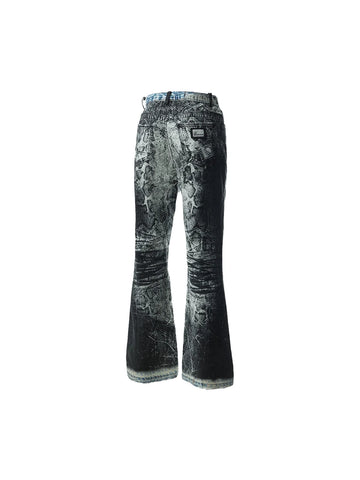 3D Snake Print Flare Jeans